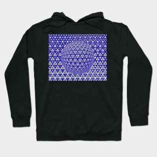 vivid purple triangular design over a 3D sphere Hoodie